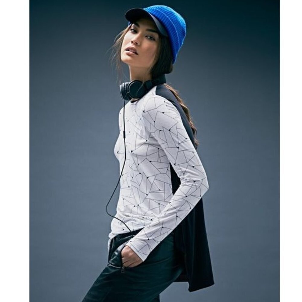 Athleta Derek Lam Colab Long Sleeve Shirt - L Black/White